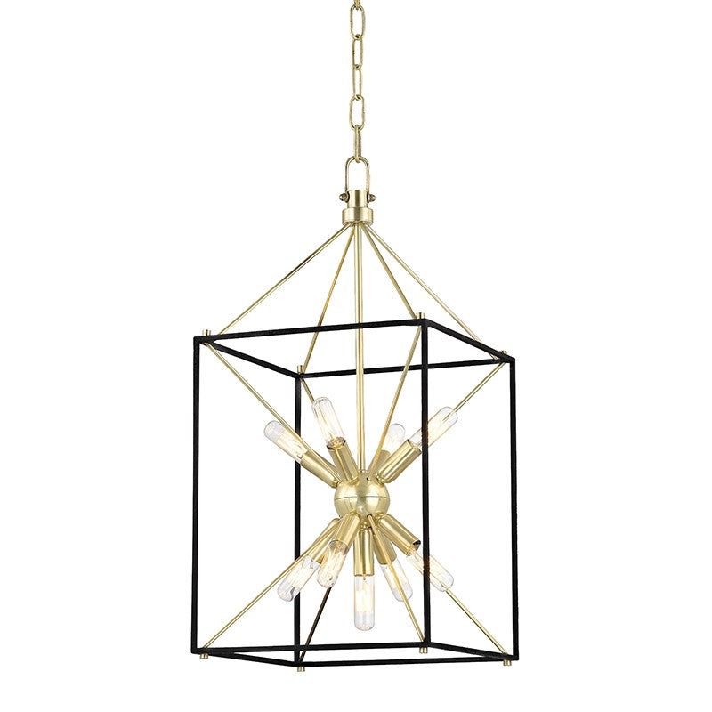 Hudson Valley - 8912-AGB - Nine Light Lantern - Glendale - Aged Brass