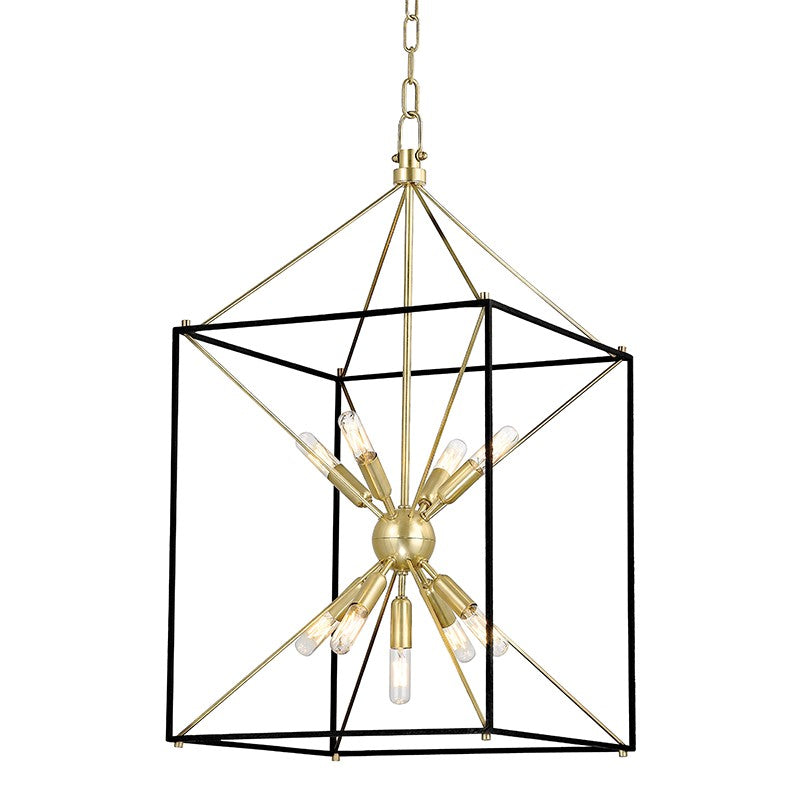 Hudson Valley - 8916-AGB - Nine Light Lantern - Glendale - Aged Brass