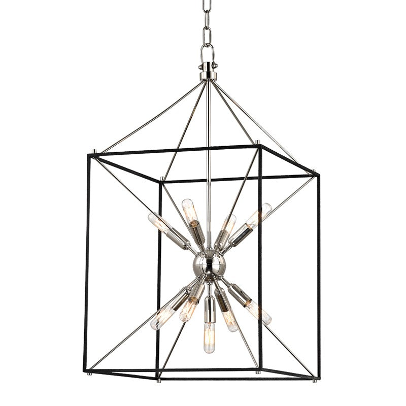 Hudson Valley - 8916-PN - Nine Light Lantern - Glendale - Polished Nickel