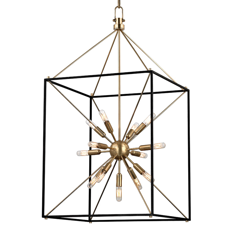 Hudson Valley - 8920-AGB - 13 Light Chandelier - Glendale - Aged Brass/Black
