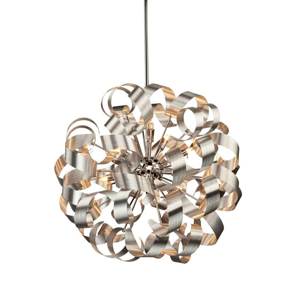 Artcraft 12 Light Pendant from the Bel Air collection in Brushed Nickel finish