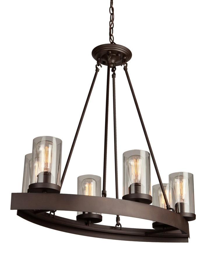 Artcraft Six Light Chandelier from the Menlo Park collection in Oil Rubbed Bronze finish