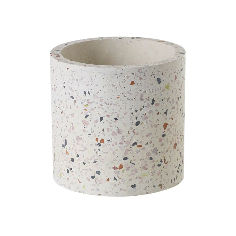 Design Shop White Terrazzo Collection Pot, 4.5" X 4.5", Set of 2.