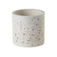 Design Shop White Terrazzo Collection Pot, 4.5" X 4.5", Set of 2.