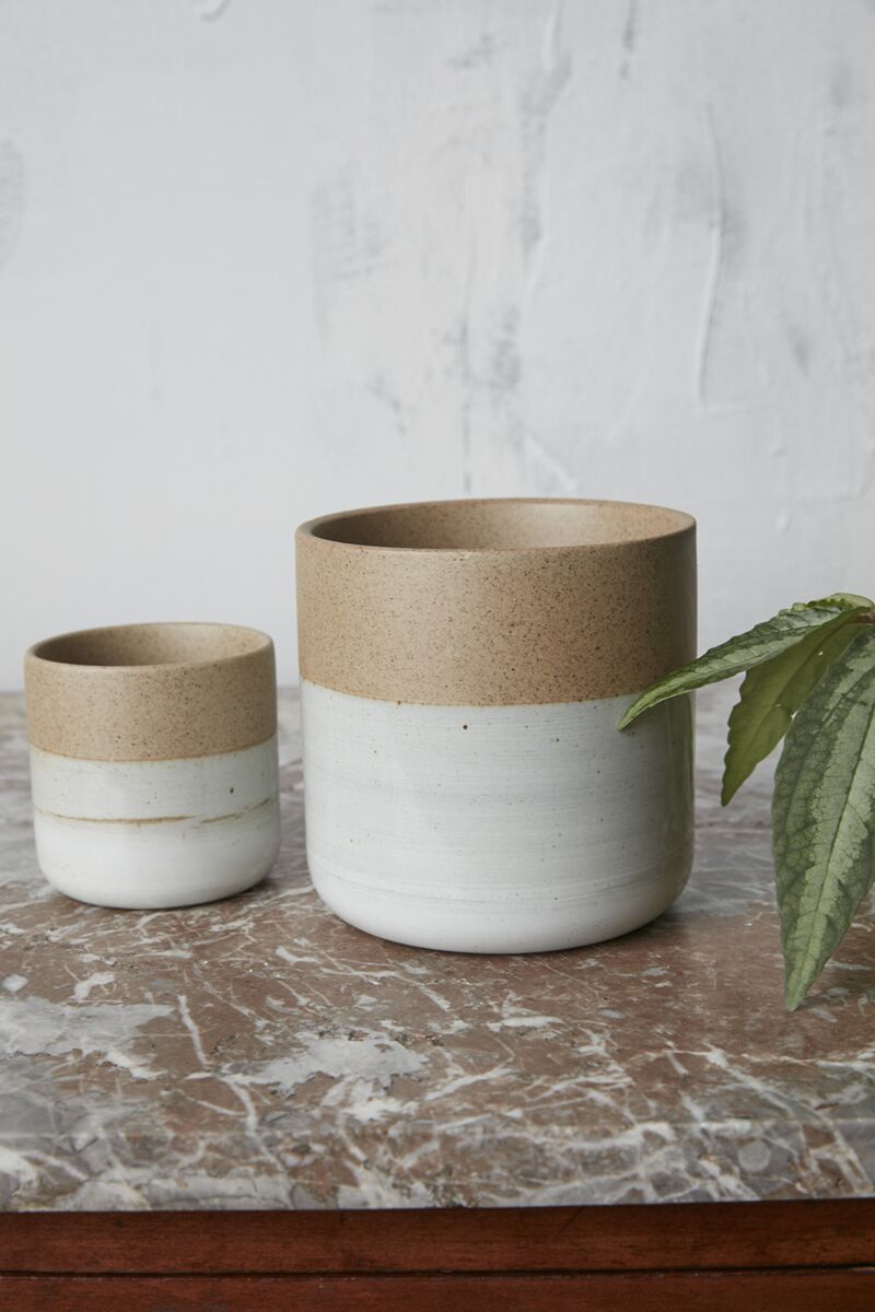 Design Shop Off-White Rooney Pot, 4.5" X 4.25", Set of 2.