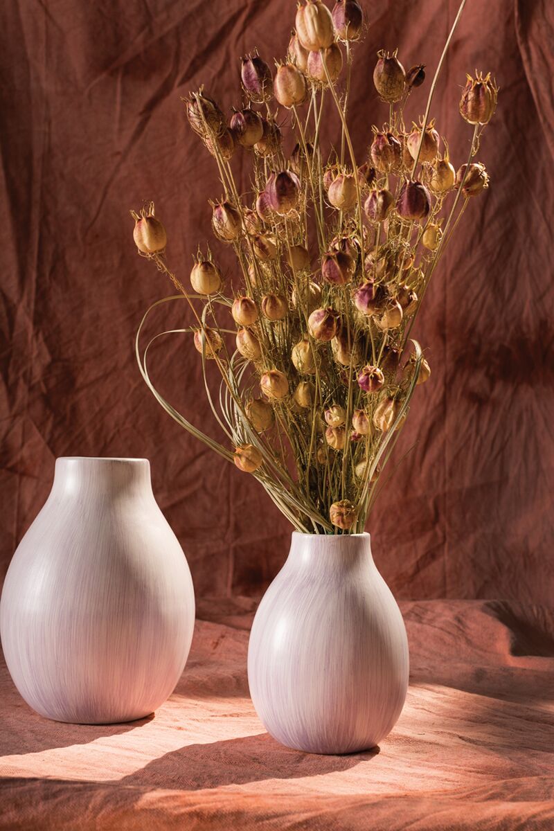 Design Shop Light-Purple Verbena Vase, 4.5" X 5.75", Set of 2.