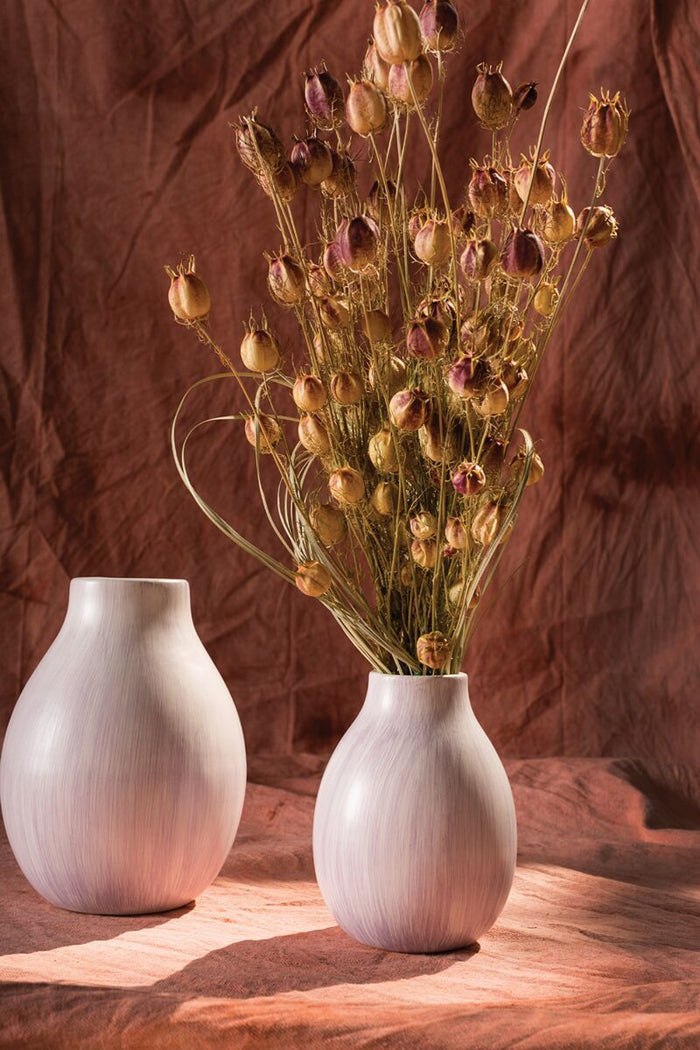 Design Shop Light-Purple Verbena Vase, 4.5" X 5.75", Set of 2.