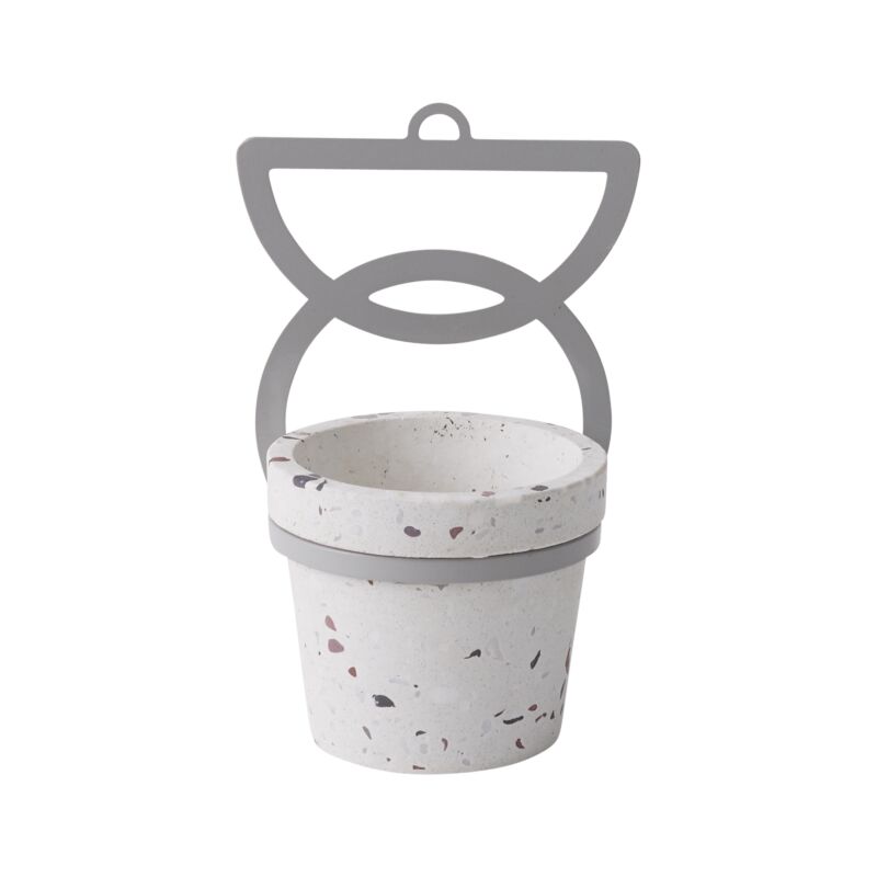 Design Shop Grey Lazaro Hanging Pot, 4" X 3.75", Set of 2.