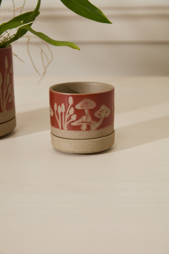 Design Shop Red Scavenger Pot, 3.5" X 3.5", Set of 2.