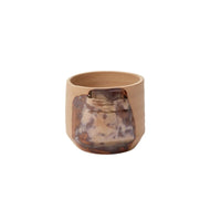 Design Shop Brown Bronze Brushstroke Collection Pot, 5" X 4.25", Set of 2.