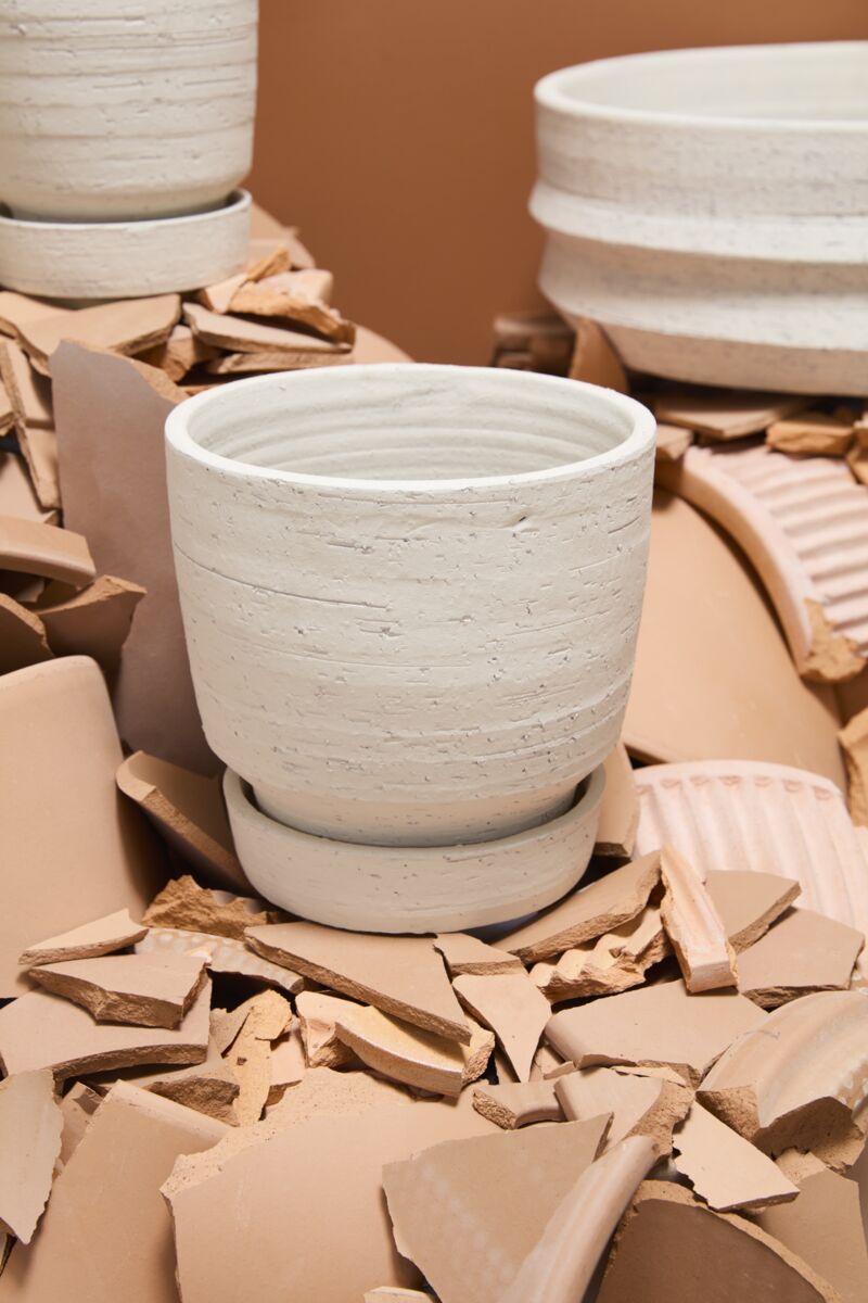 Design Shop Salvage Pot with Saucer 8"x 8"