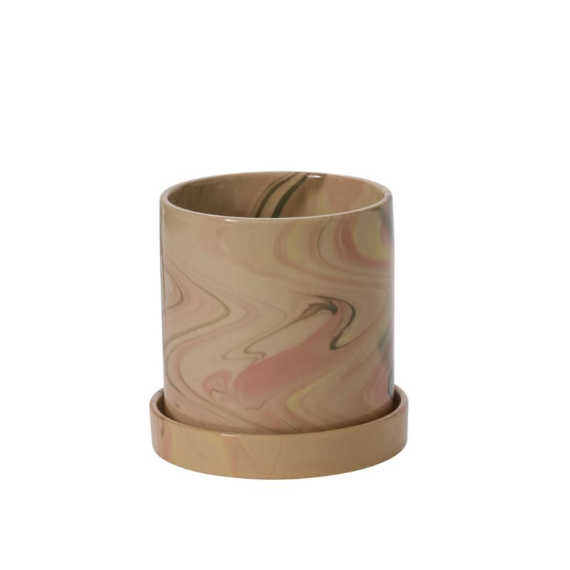 Design Shop Melage Pot with Saucer 5.5"x 5.5"
