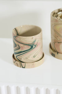 Design Shop Melage Pot with Saucer 5.5"x 5.5"