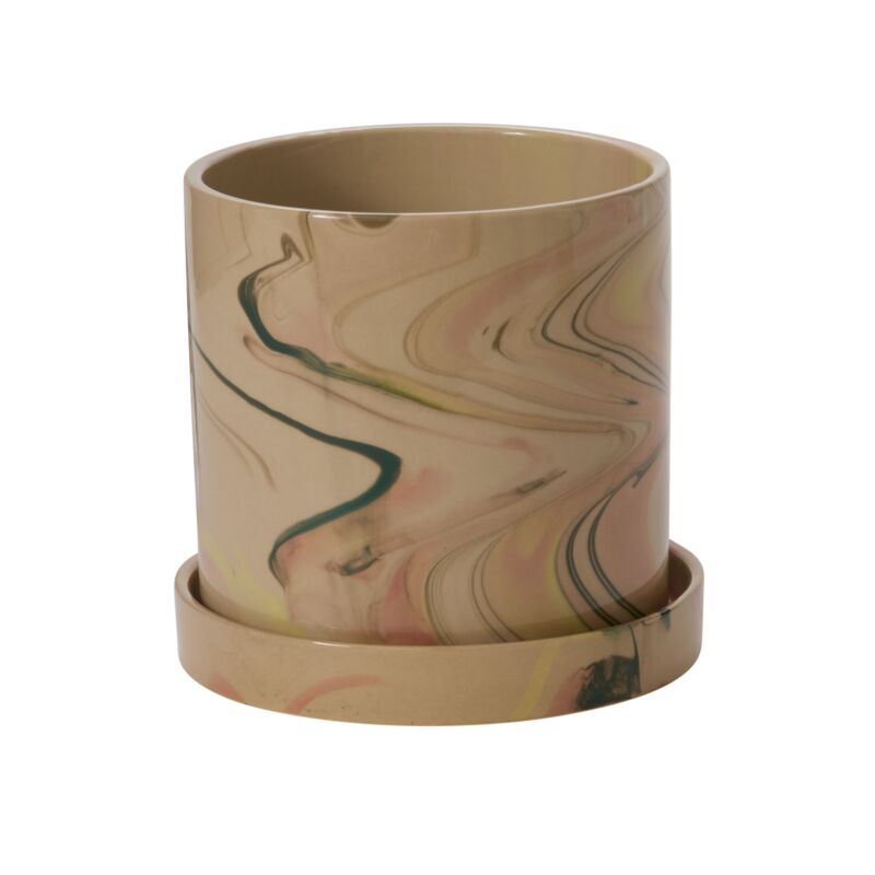 Design Shop Melage Pot with Saucer 7.5"x 7"