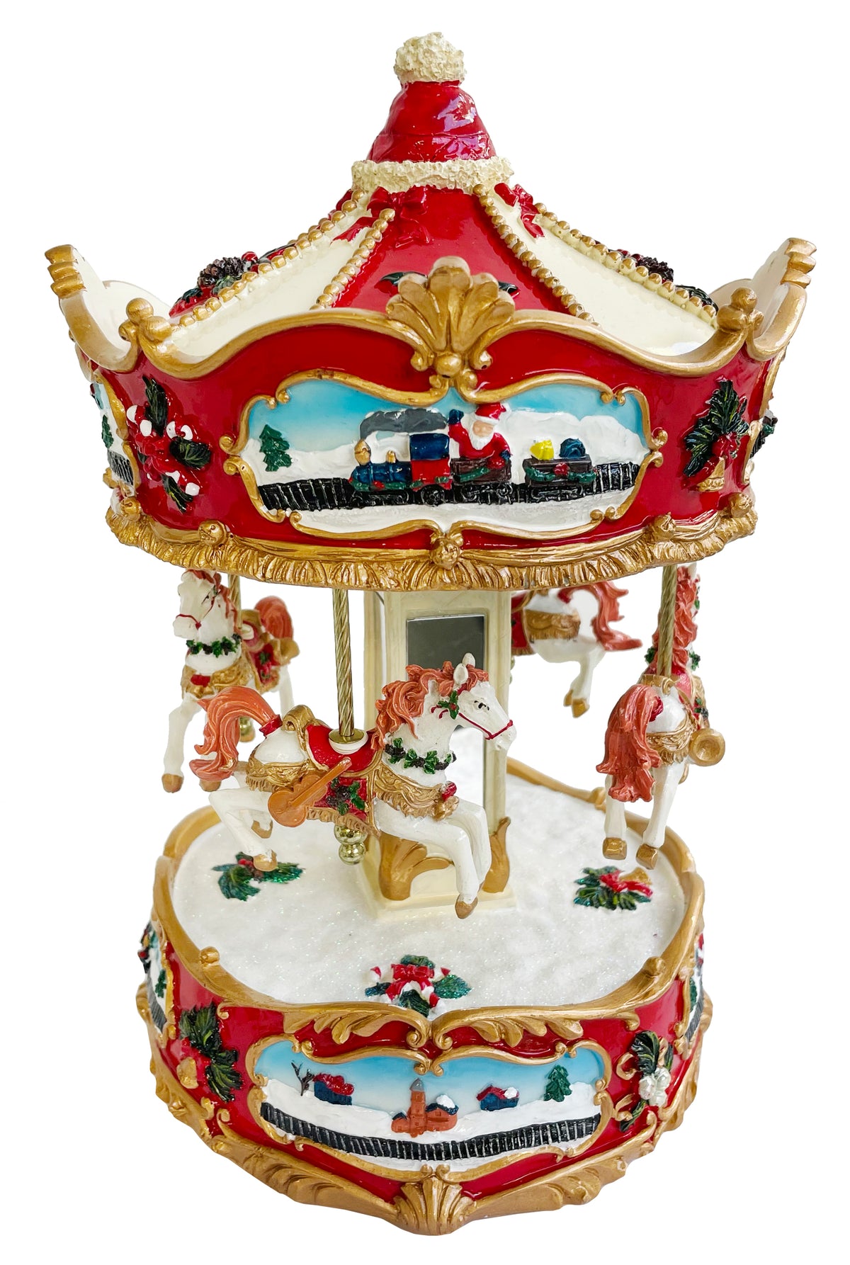 Design Shop 27cm Red Carousel Music Box