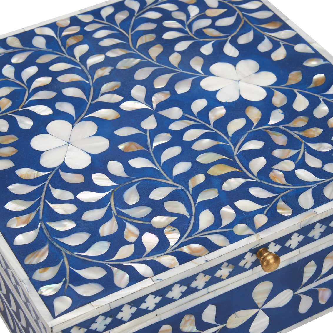 Chelsea House Bone Inlay Box-Blue