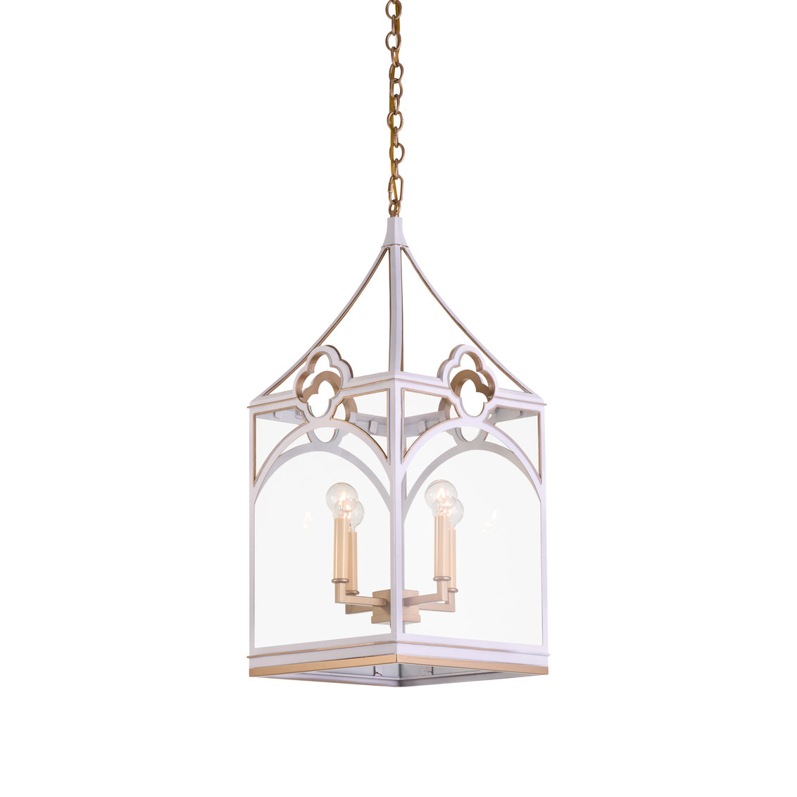 Chelsea House Quatrefoil Lantern - White