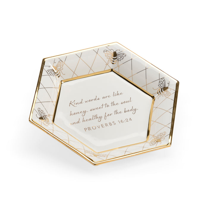 Chelsea House Honeycomb Bee Verse Plate - White