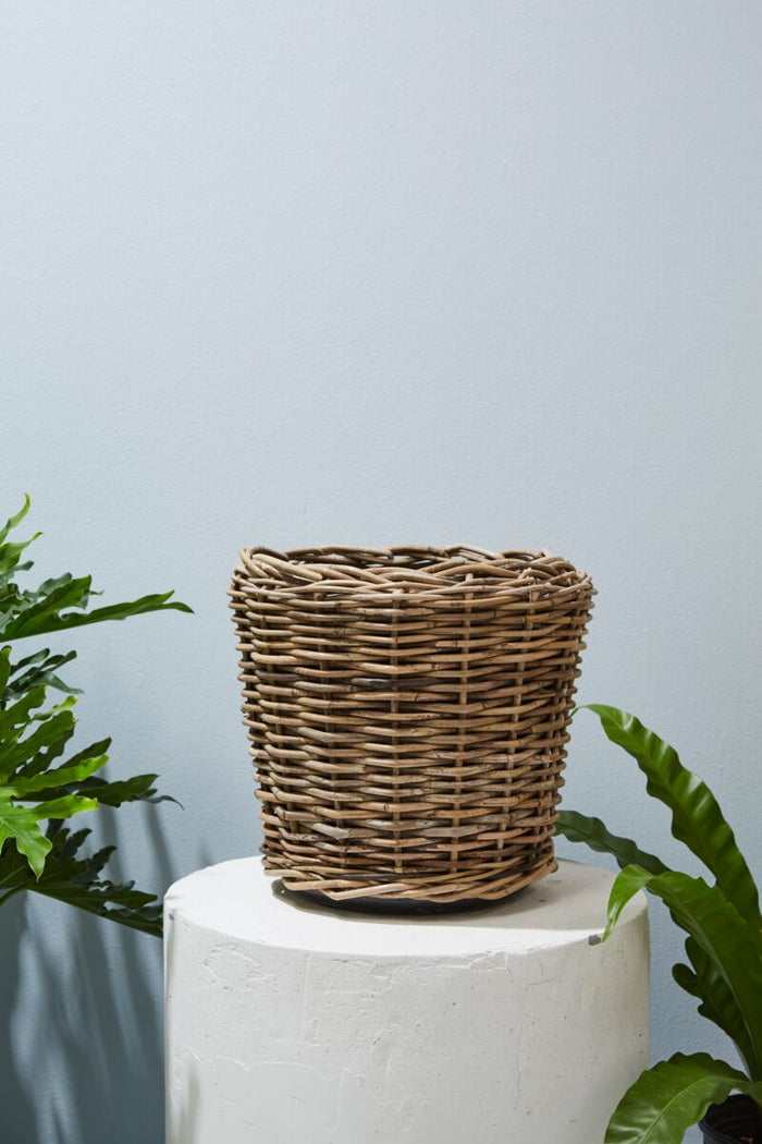 Design Shop Natural Rattan Basket, 16" X 14.5".