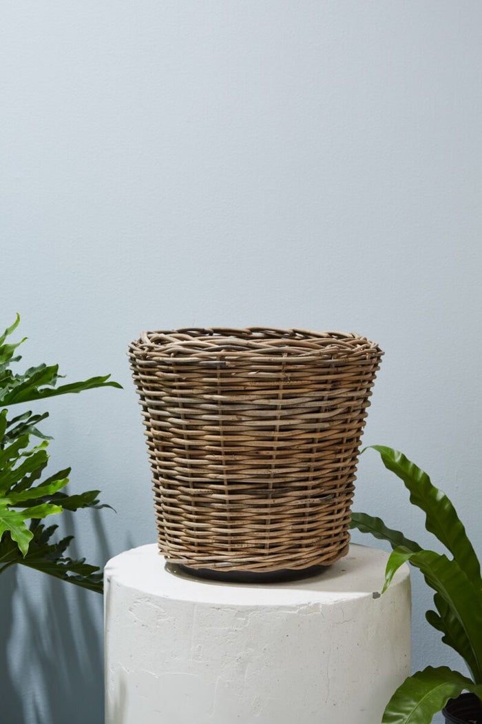 Design Shop Natural Rattan Basket, 16.5" X 17".