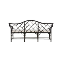Chelsea House Chippendale Bamboo Settee - Cracked Pepper