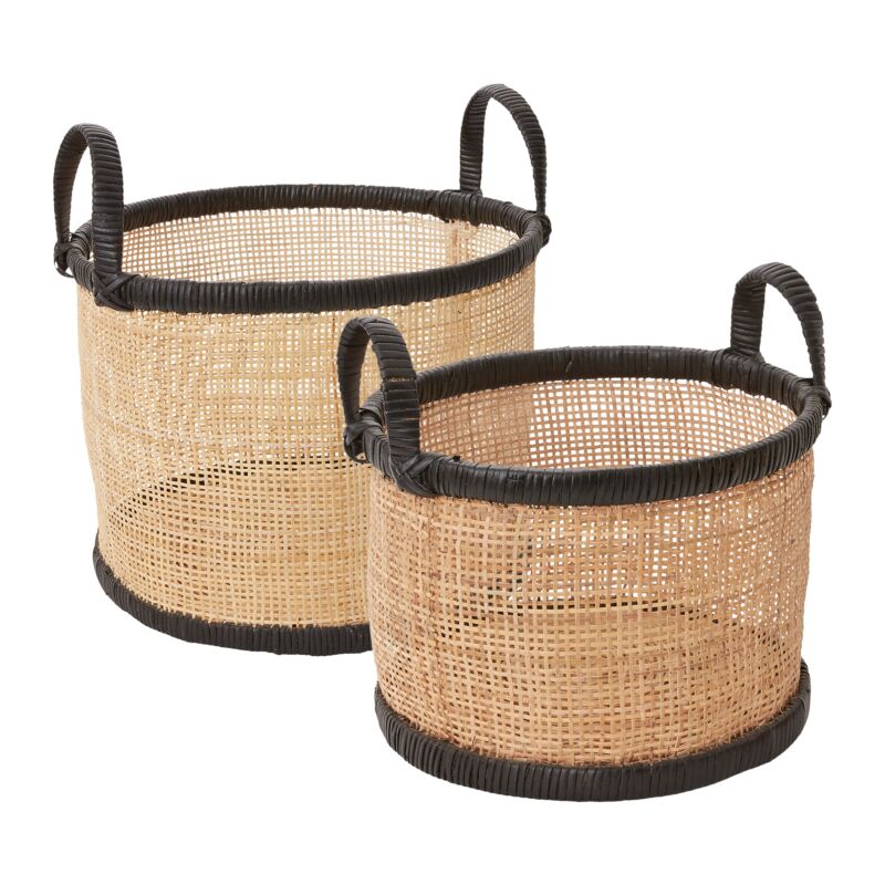 Design Shop Black Maple Basket - Set of 2, 13.75" X 11".