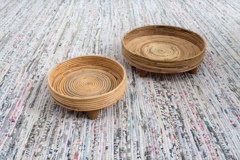 Design Shop Natural Rica Plant Stand, 11.75" X 4.25".