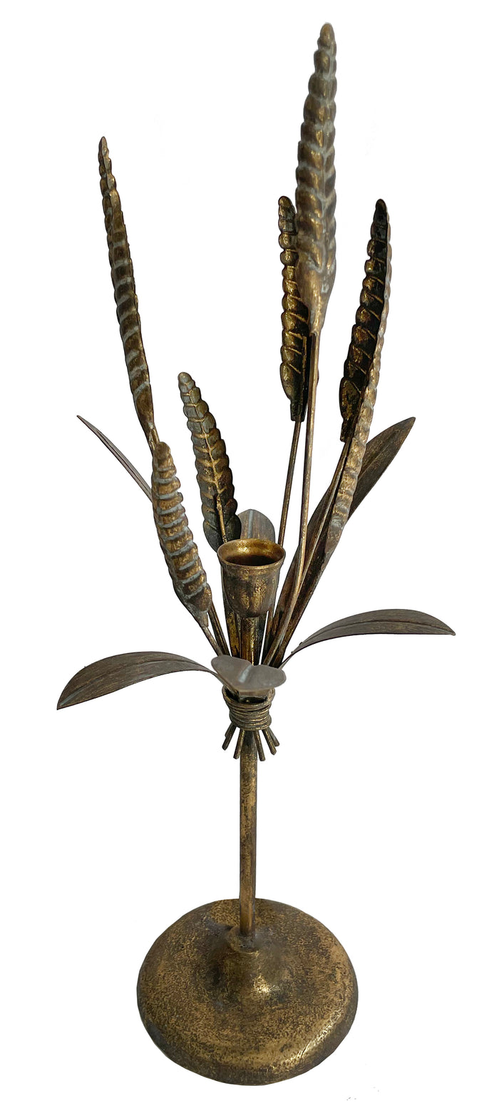 Design Shop Iron Rye Heads Candle Holder, 17.72"