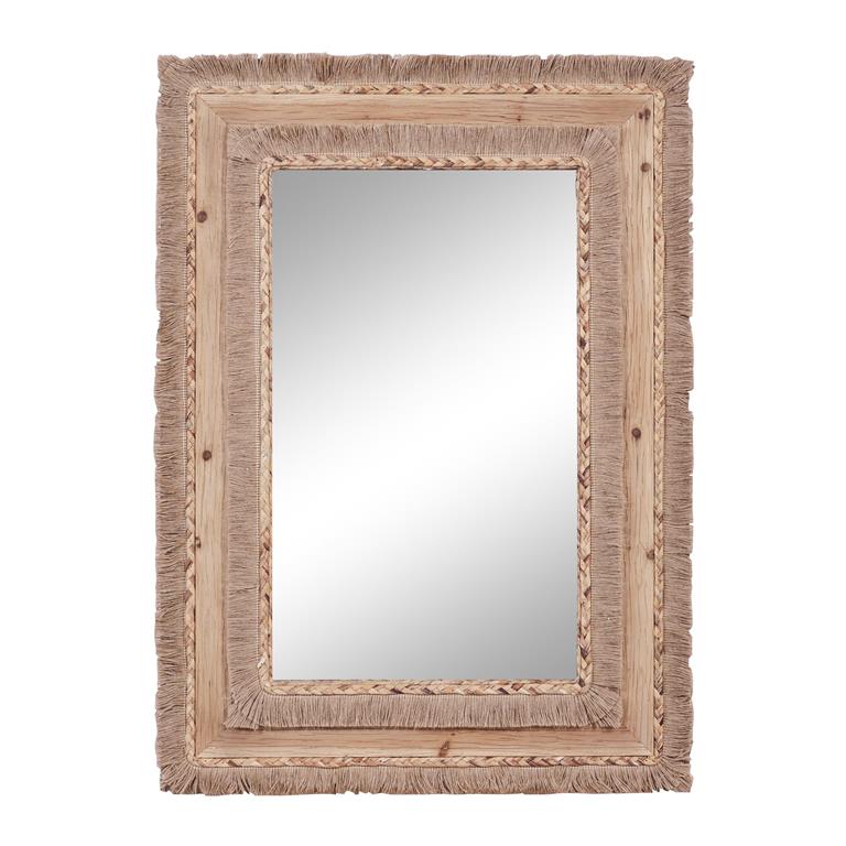 Brown Wood Wall Mirror, 26" X 1" X 36"