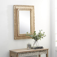 Design Shop  Brown Wood Wall Mirror