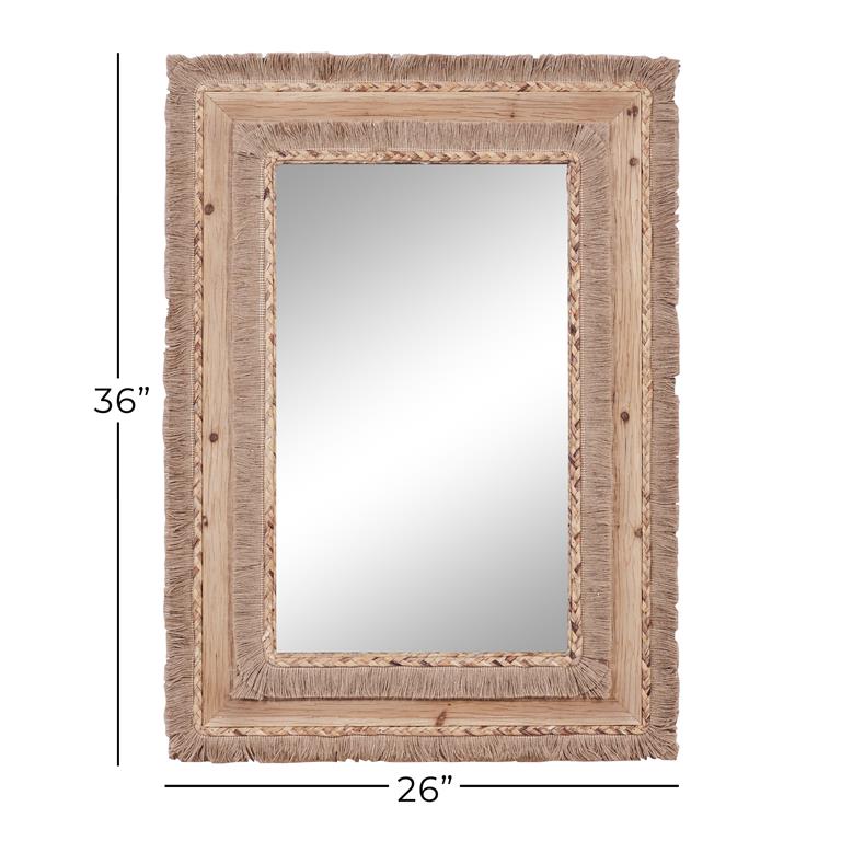 Design Shop  Brown Wood Wall Mirror