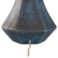 Geometric blue hanging planter on a white background