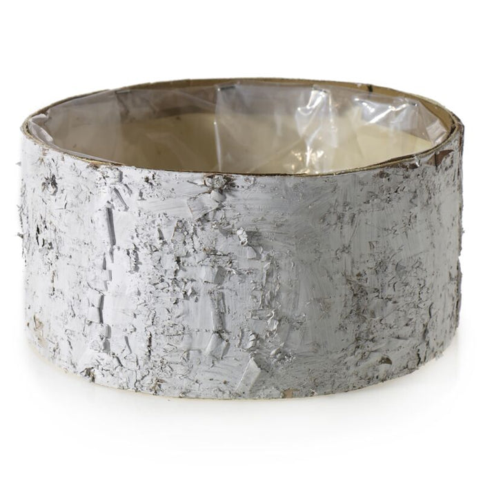 Birch bark candle holder on a white background