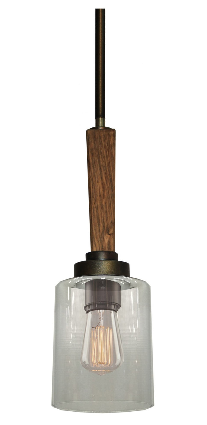 Artcraft One Light Pendant from the Legno Rustico collection in Burnished Brass finish