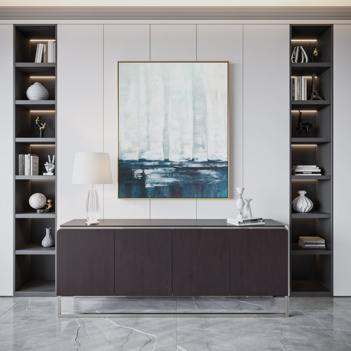 Deep Horizon Framed Canvas Art