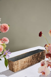 Design Shop Natural Birch Collection with Zinc Planter, 18" X 4".