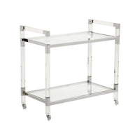 Chelsea House Acrylic Bar Cart - Nickel