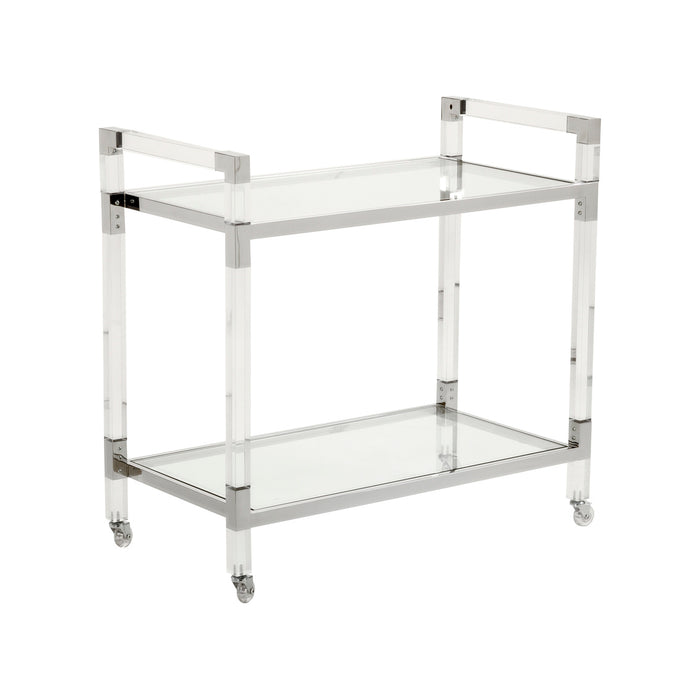 Chelsea House Acrylic Bar Cart - Nickel