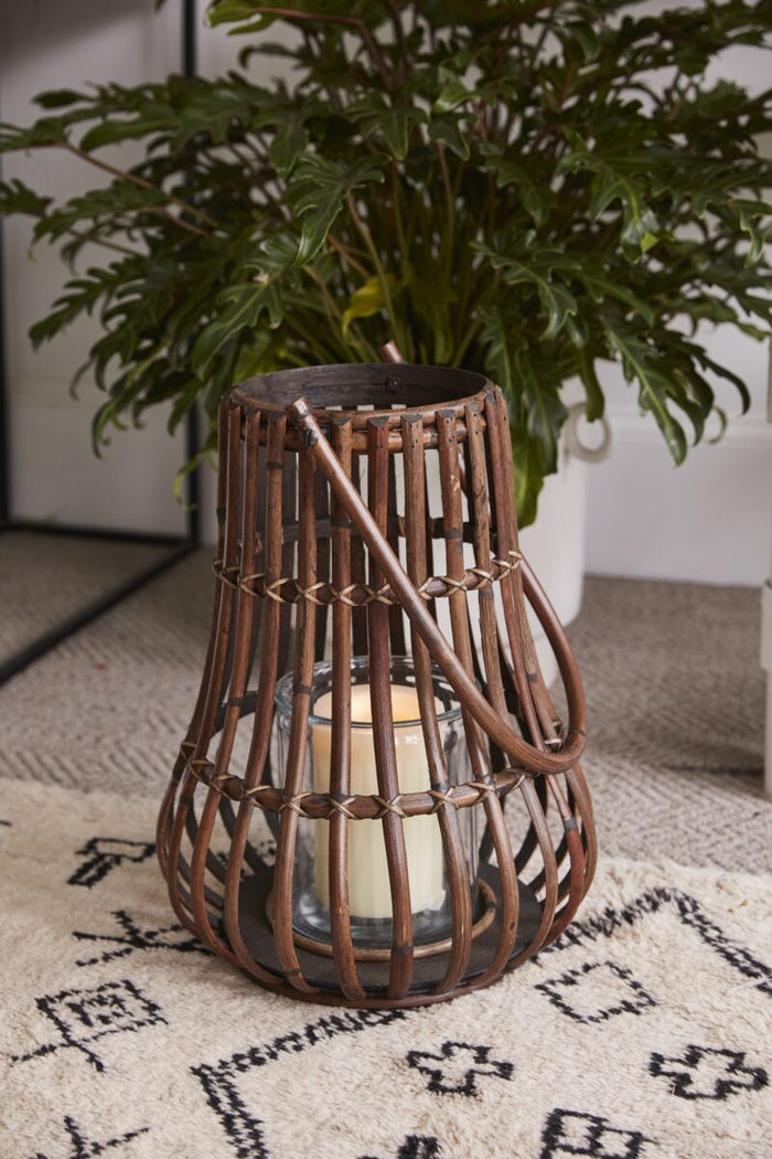 Design Shop Brown Tavira Lantern, 13.25" X 17.5".