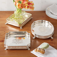 Design Shop Galway Engraved Gallery Tray - Plated Brass, Set of 3.