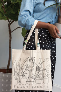 Design Shop Off-White AD Tote Bag Plant Parent, 0.25" X 15", Set of 5.