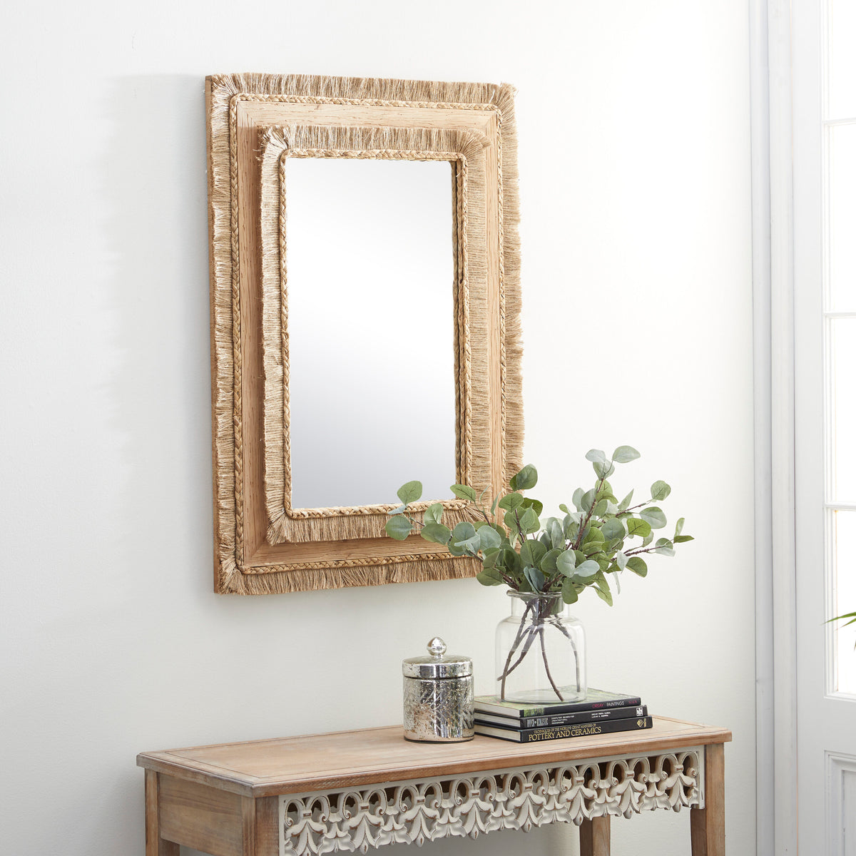 Wood Rectangular Wall Mirror