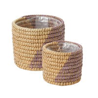 Design Shop Light-Purple Zouk Basket - Set of 2, 5.5" X 5".