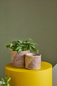 Design Shop Light-Purple Zouk Basket - Set of 2, 5.5" X 5".
