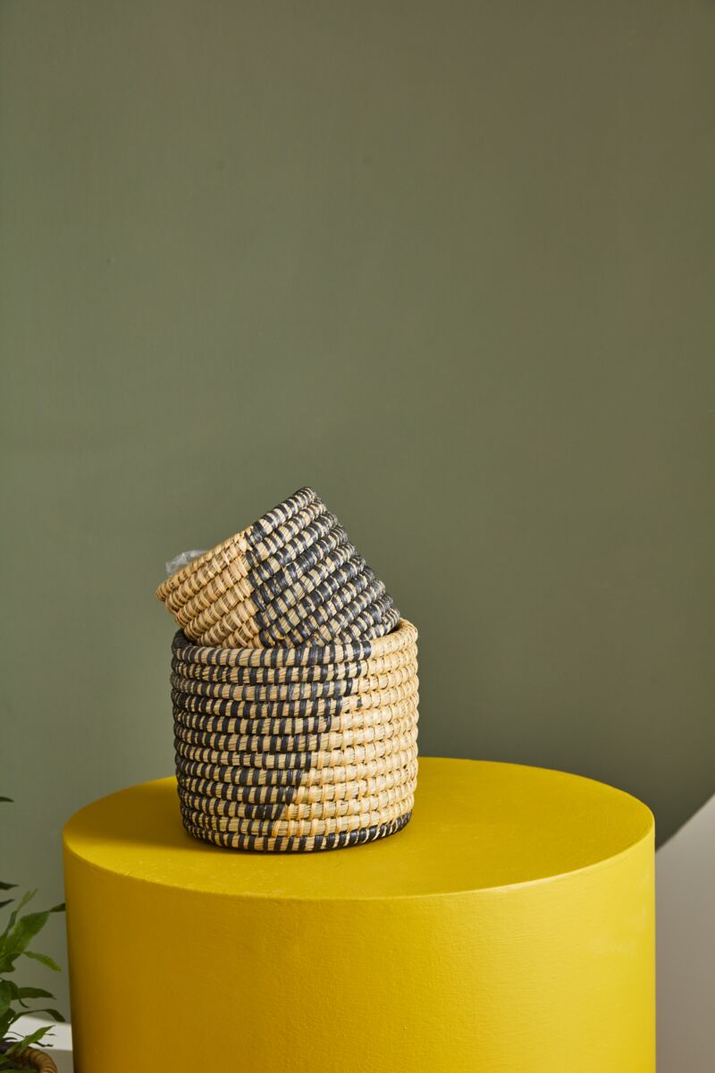 Design Shop Black Zouk Basket - Set of 2, 5.5" X 5".