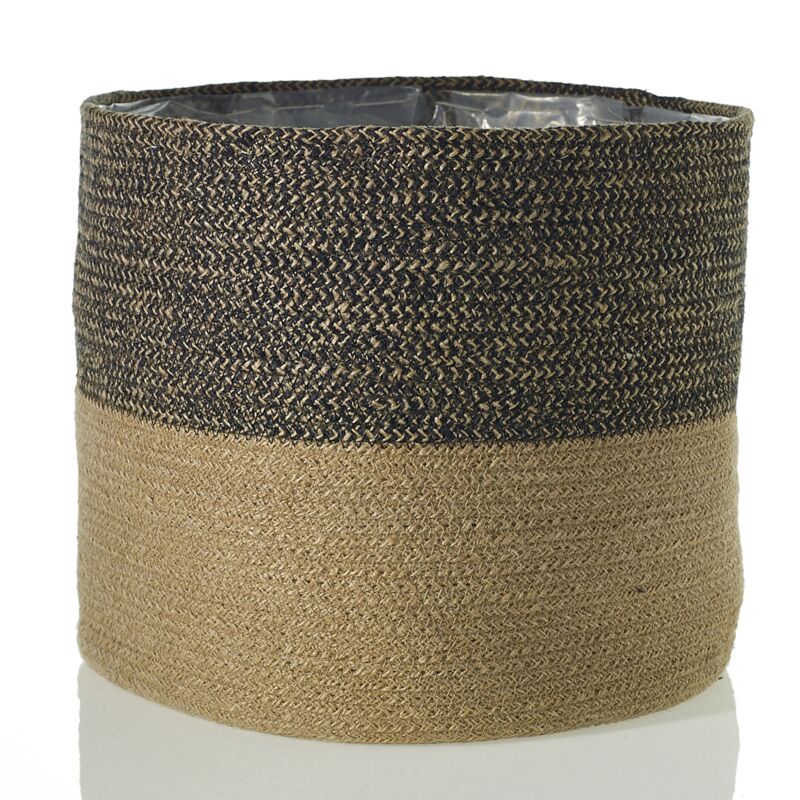 Design Shop Black Jute Basket, 12.25" X 10.75".