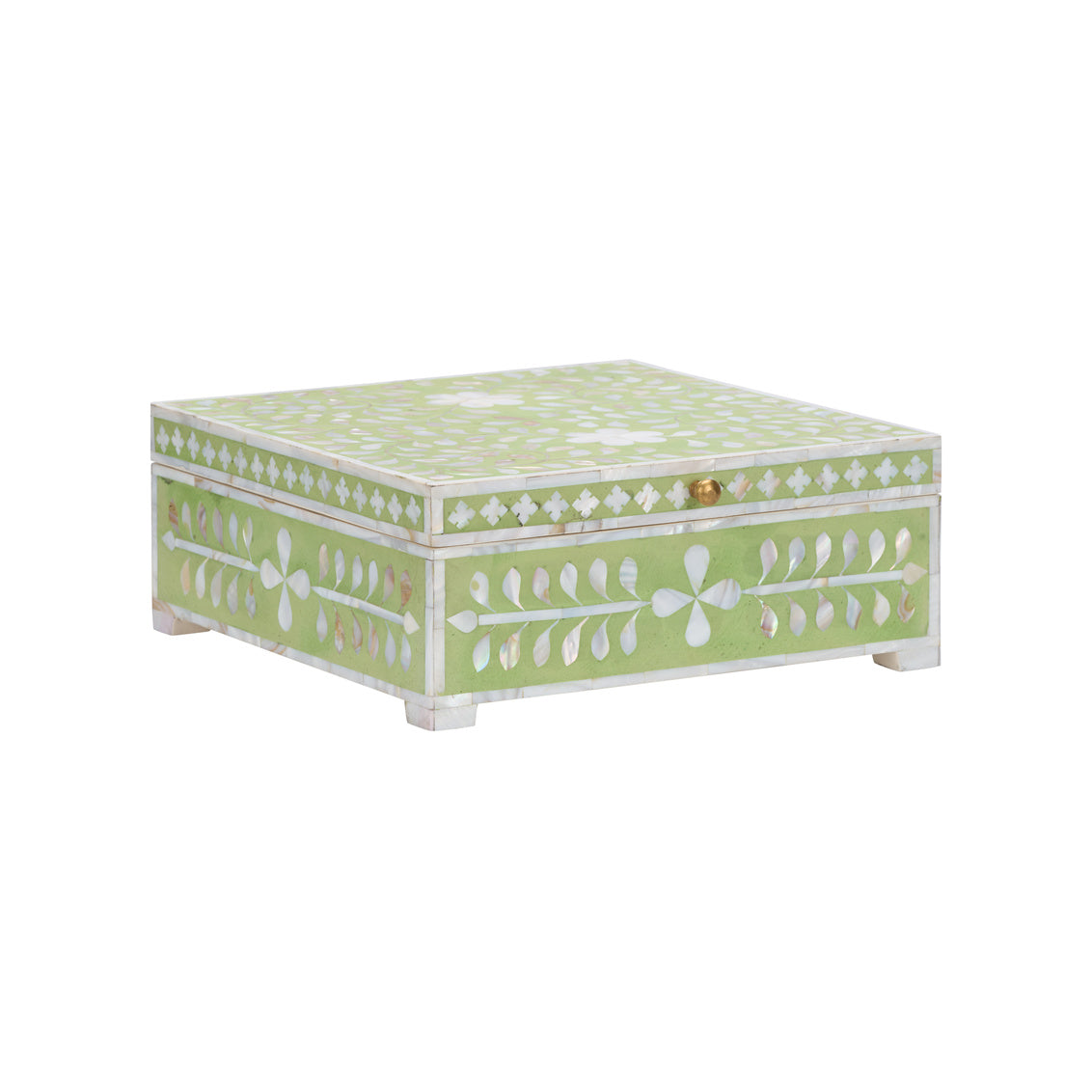 Chelsea House Bone Inlay Box-Green