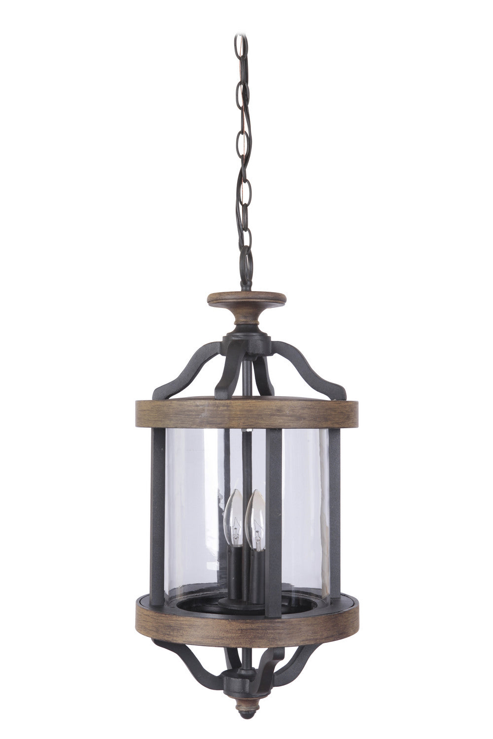 Craftmade Two Light Pendant from the Ashwood collection in Textured Black/Whiskey Barrel finish