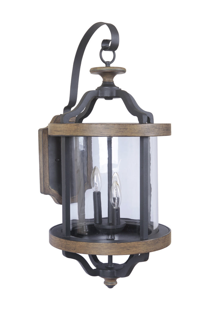 Craftmade Three Light Wall Mount from the Ashwood collection in Textured Black/Whiskey Barrel finish