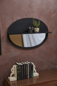 Design Shop Black Ebro Mirror, 29.75" X 20.5"